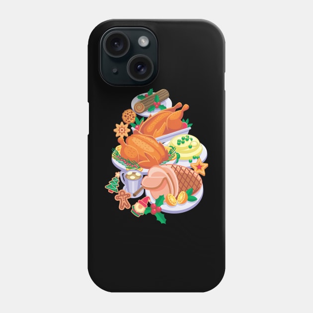 Christmas Thanksgiving Food / Dinner - Funny Holiday Phone Case by Vector-Artist