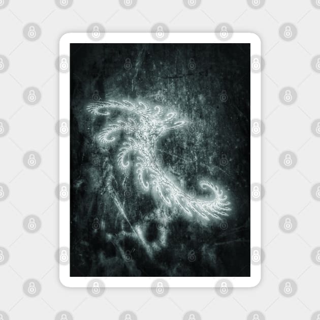 White Spiral Fractal Magnet by BlakCircleGirl