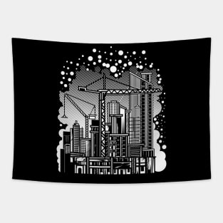 Tower Crane Abstract Tapestry