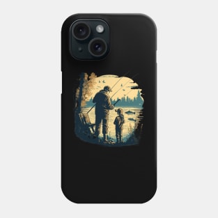 father with his daughter, Fishing Phone Case