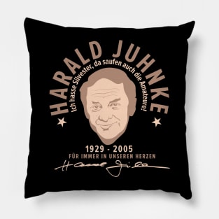 Harald Juhnke Portrait Logo - „Ich hasse Silvester“ Quote Design Pillow