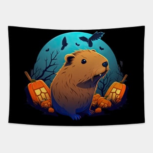 Halloween Capybara Tapestry