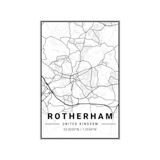 Rotherham Light City Map T-Shirt