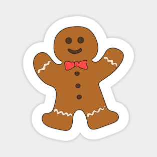 Gingerbread man. Cartoon drawing. Magnet