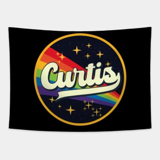 Curtis // Rainbow In Space Vintage Style Tapestry