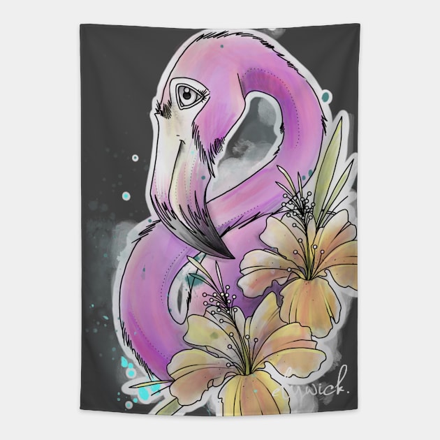 flamingo Tapestry by elywick