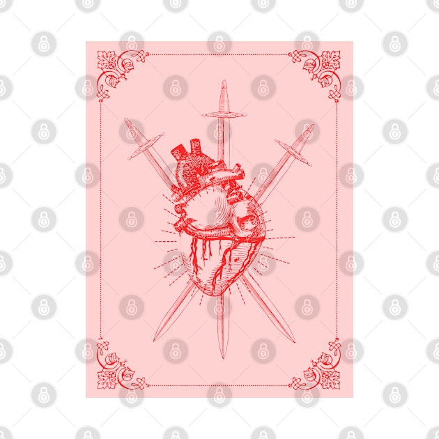 3 of swords tarot card by little-axii