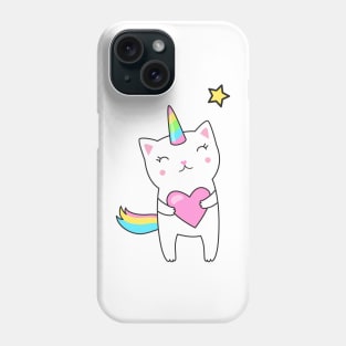 Cute loving Caticorn Unicorn girl Phone Case