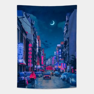 Neon Worlds VII Tapestry