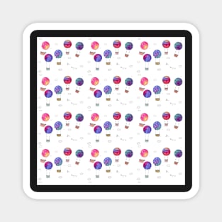 Whimsical Balloon Pattern with a white background Magnet