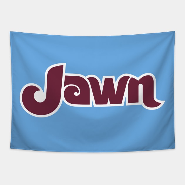 Jawn retro - Powder Blue Tapestry by KFig21