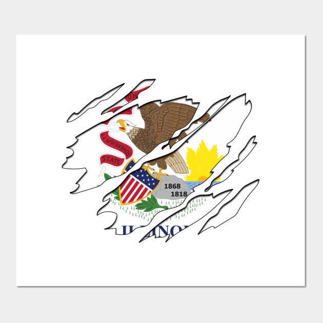 Tear Away Illinois Flag Illinois Flag Poster Und Kunst Teepublic De