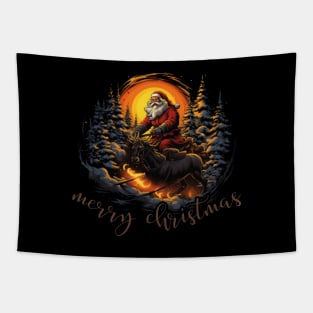 Santa Claus, minimalistic, is coming to town, merry xmas Tapestry