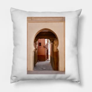 Alley in Marrakech, Morocco Pillow