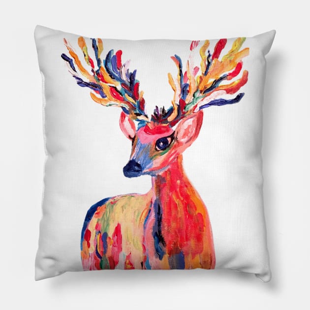 Lovely autumn deer Pillow by TiffanyArtRoom