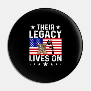 Military Veterans Their Legacy Lives On, Memorial Day USA Flag Pin