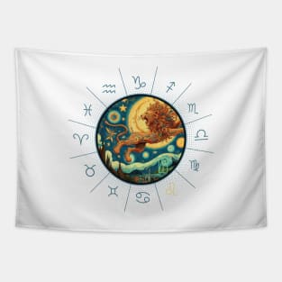 ZODIAC Leo - Astrological LEO - LEO - ZODIAC sign - Van Gogh style - 15 Tapestry