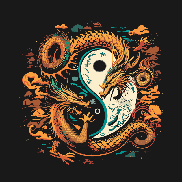 Chinese Year of the Dragon - Yin and Yang Design by IceTees