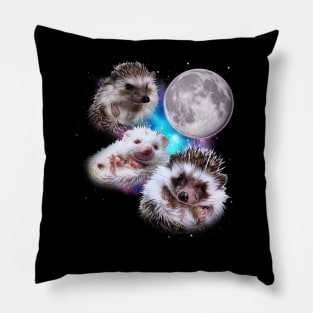 Three Hedgehogs Howl at the Moon Pillow