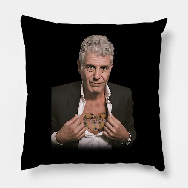 Anthony Bourdain Wu Pillow by misuwaoda