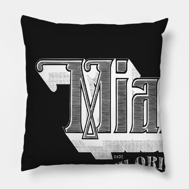 Vintage Miami, FL Pillow by DonDota