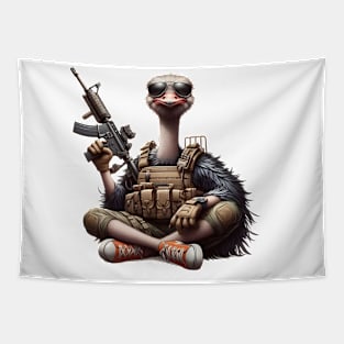 Tactical Ostrich Tapestry