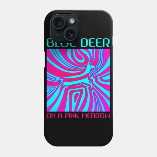 Blue deer on a pink meadow Phone Case