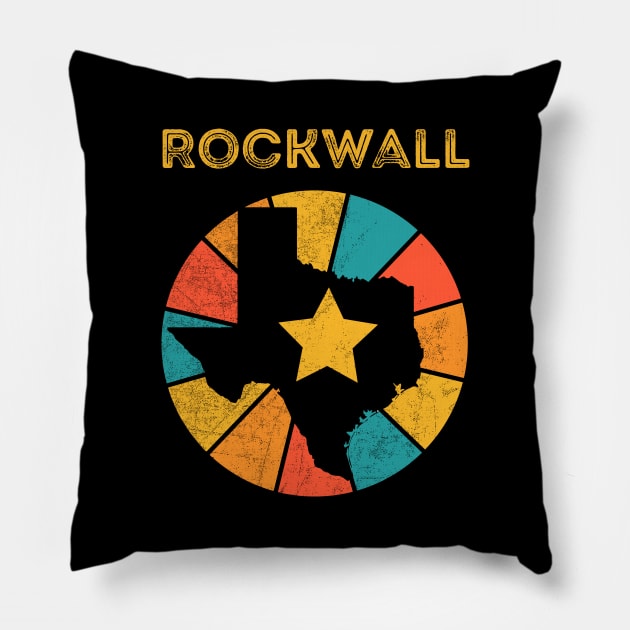 Rockwall Texas Vintage Distressed Souvenir Pillow by NickDezArts