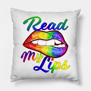 Read My Lips Fun Rainbow Lips Pillow