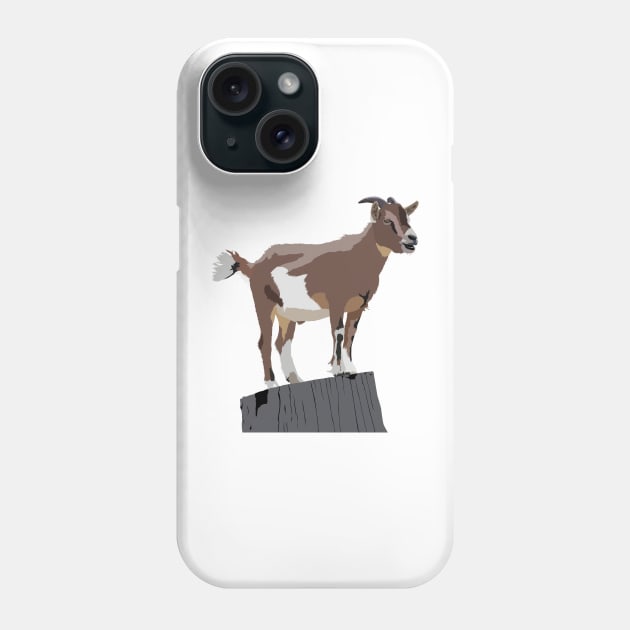 Goat on Tree Stump Phone Case by NorseTech