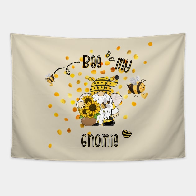 Bee My Gnomie Sunflowers Tapestry by Holisticfox