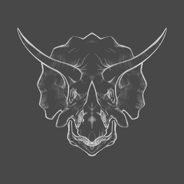 Triceratops Sketch (Dark) by danielsingzon