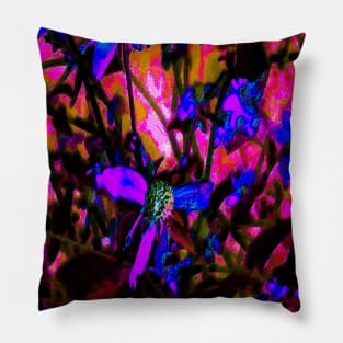 Purple Pinkish Wildflowers Pillow