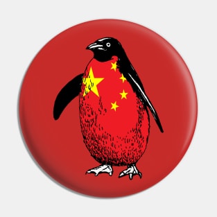 China Penguin Flag of China | Vintage Penguin Supporting China Pin