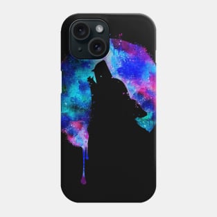 Howling Wolf Moon Space Galaxy Drips Hipster Trend Gift Phone Case