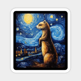 starry night Weasel Magnet