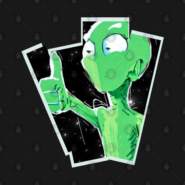 thumbs up alien, everything is fine, everything is okay by AdaleCreates