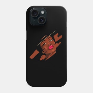 Beautiful Melanin, Afro African Woman with a brushstroke Phone Case