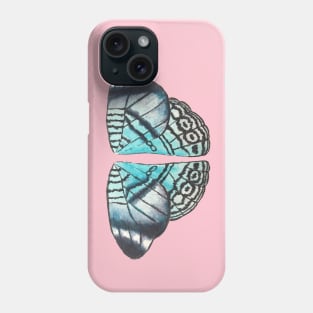 Blue butterfly/moth wings watercolour painting Phone Case