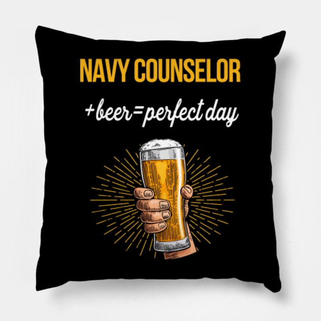 Navy Counselor Beer T-Shirt Navy Counselor Funny Gift Item Pillow by Bushf