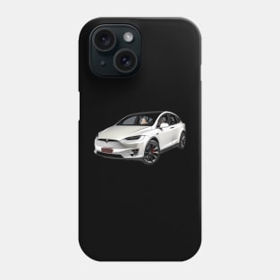 White Tesla Model X Phone Case