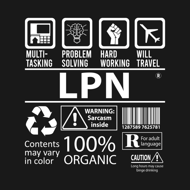 Lpn T Shirt - MultiTasking Certified Job Gift Item Tee by Aquastal