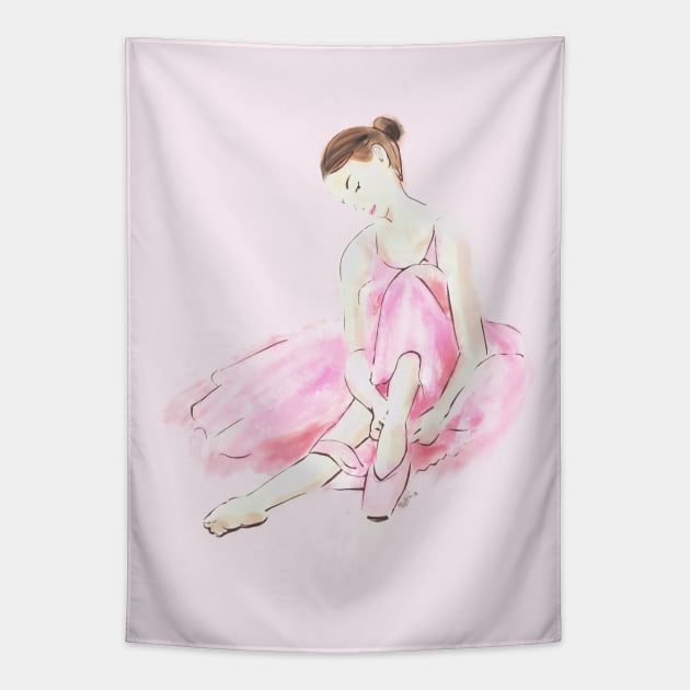 Pink ballet dancer Tapestry by Mimie20