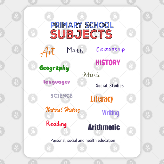 Primary School Subjects - School Subjects Sticker Pack ...
