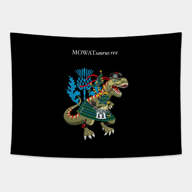 Clanosaurus Rex MOWATsaurus rex Mowat Scotland Ireland Family Tartan Tapestry by BullShirtCo