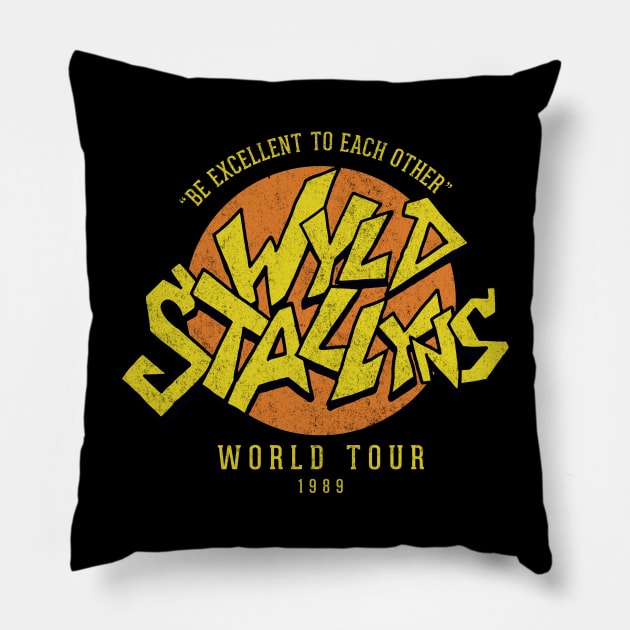 Wyld Stallyns World Tour 1989 - vintage logo Pillow by BodinStreet