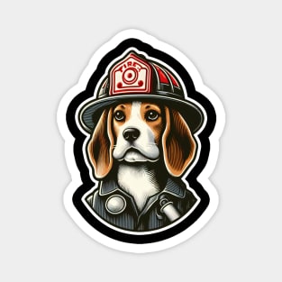 Beagle Fire fighter Magnet