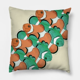 clown fish pattern orange green Pillow