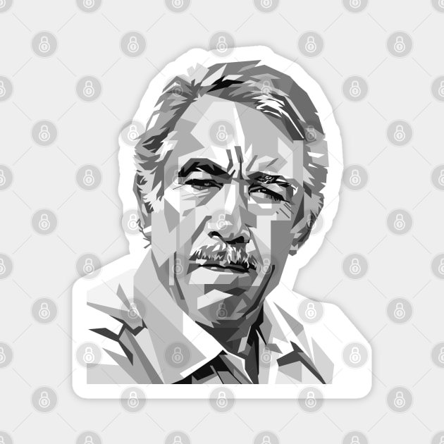 Anthony Quinn Portrait illustration in Grayscale Magnet by RJWLTG
