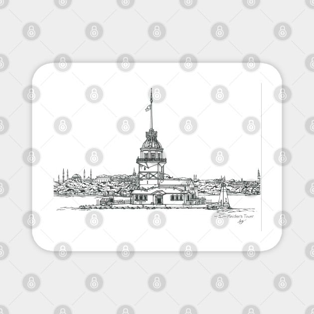 Istanbul Maidens Tower Magnet by valery in the gallery